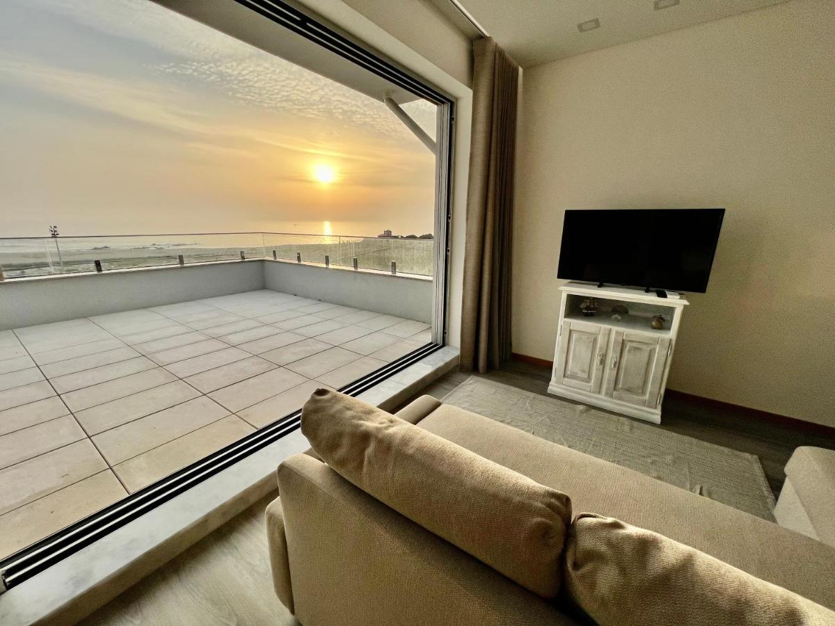 Povoa De Varzim-Sleeps4-Beachfront-Ac-Parking Exteriör bild